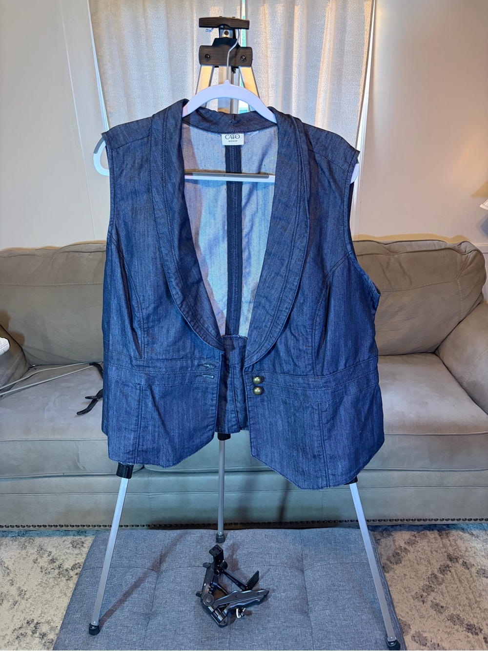 Cato Woman Dark Blue Denim Vest